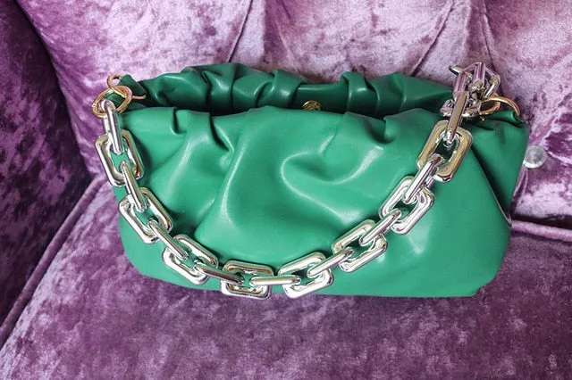 handbag bag underarm cloud Luxurious shoulder Super special fashion chain thick PU bag chain bag shoulder bag women women leather Exceptional value 2020