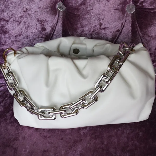 handbag bag underarm cloud Luxurious shoulder Super special fashion chain thick PU bag chain bag shoulder bag women women leather Exceptional value 2020