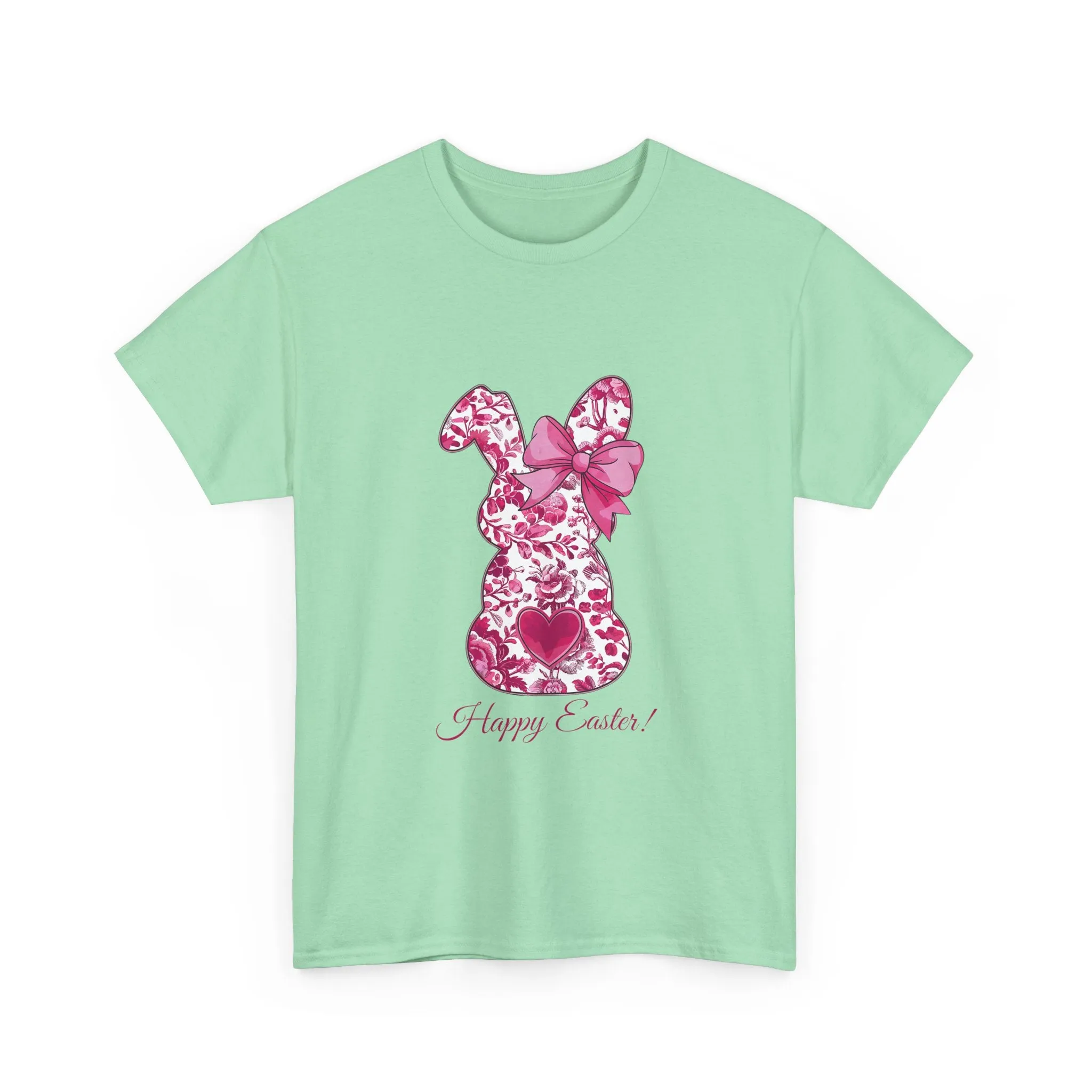 Happy Easter Unisex Heavy Cotton Tee - Cute Bunny Design