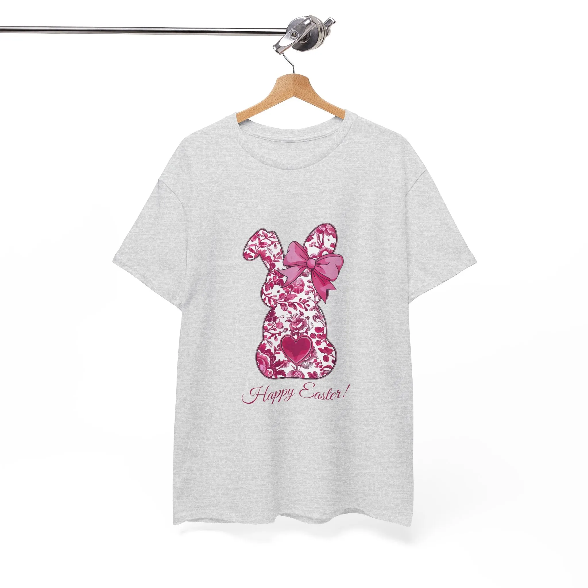 Happy Easter Unisex Heavy Cotton Tee - Cute Bunny Design