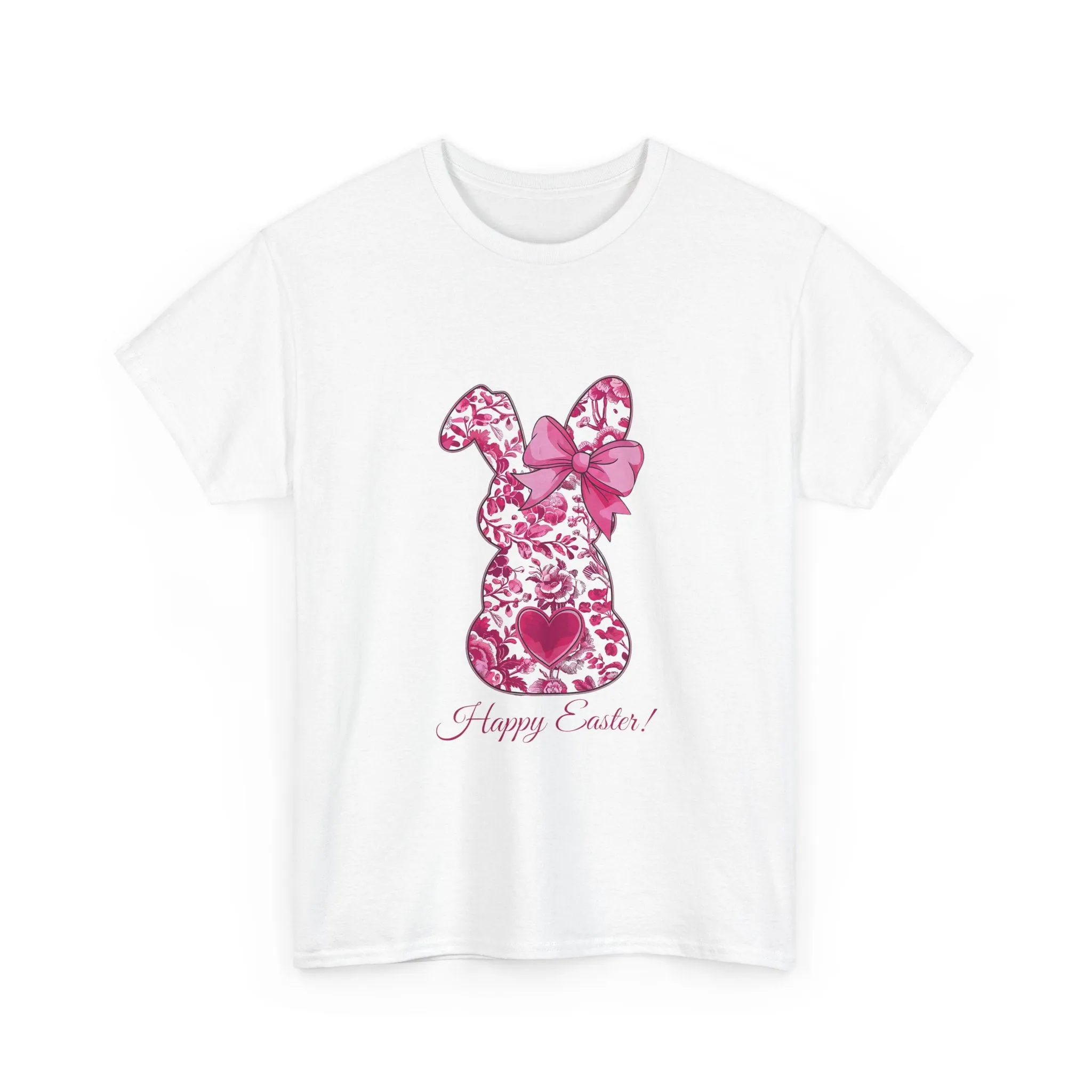 Happy Easter Unisex Heavy Cotton Tee - Cute Bunny Design