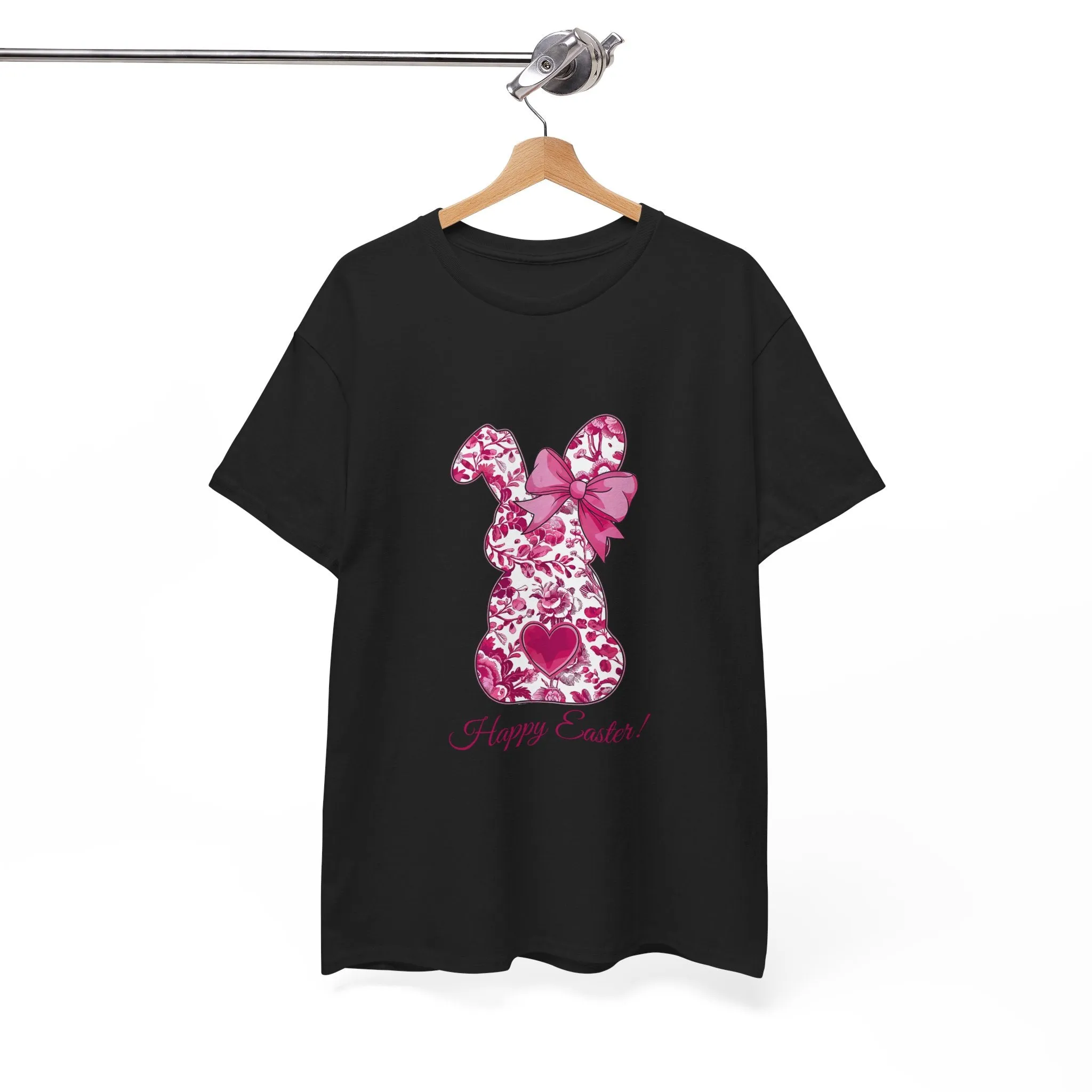 Happy Easter Unisex Heavy Cotton Tee - Cute Bunny Design