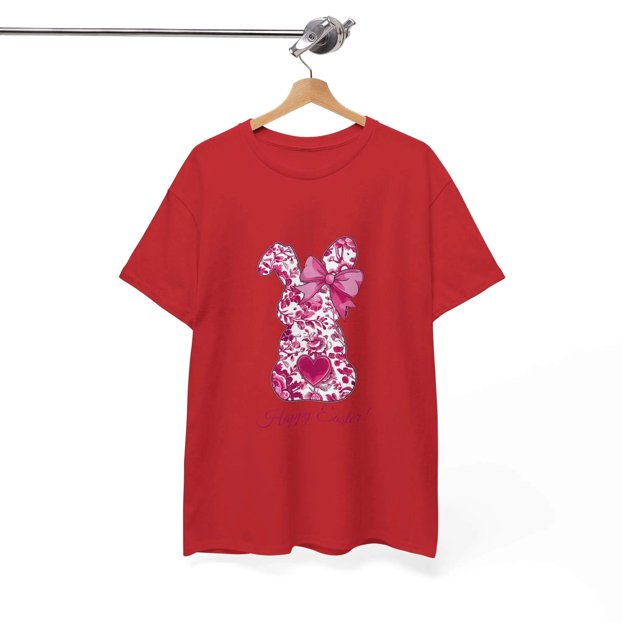 Happy Easter Unisex Heavy Cotton Tee - Cute Bunny Design