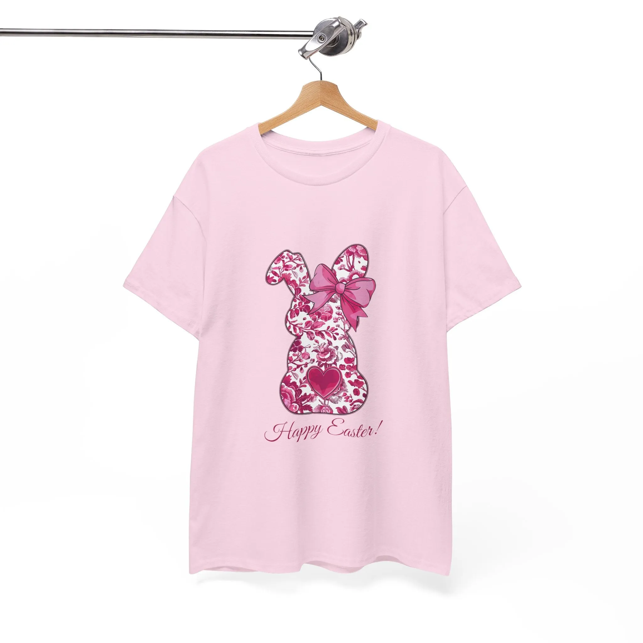 Happy Easter Unisex Heavy Cotton Tee - Cute Bunny Design