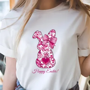 Happy Easter Unisex Heavy Cotton Tee - Cute Bunny Design