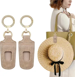 Hat Clip for Travel Backpack Luggage Crocodile Pattern Faux Leather Elastic Non-Magnetic Hat Holder Fashion Handbag Accessory