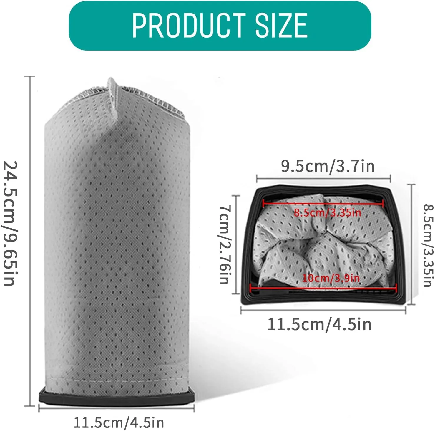 HEPA Cloth Bag Liner Replacement for Hoover Porta Power Swingette S1015 S1029 CH30000 Commercial Canister Vacuum Part # 43662023-4 Pack