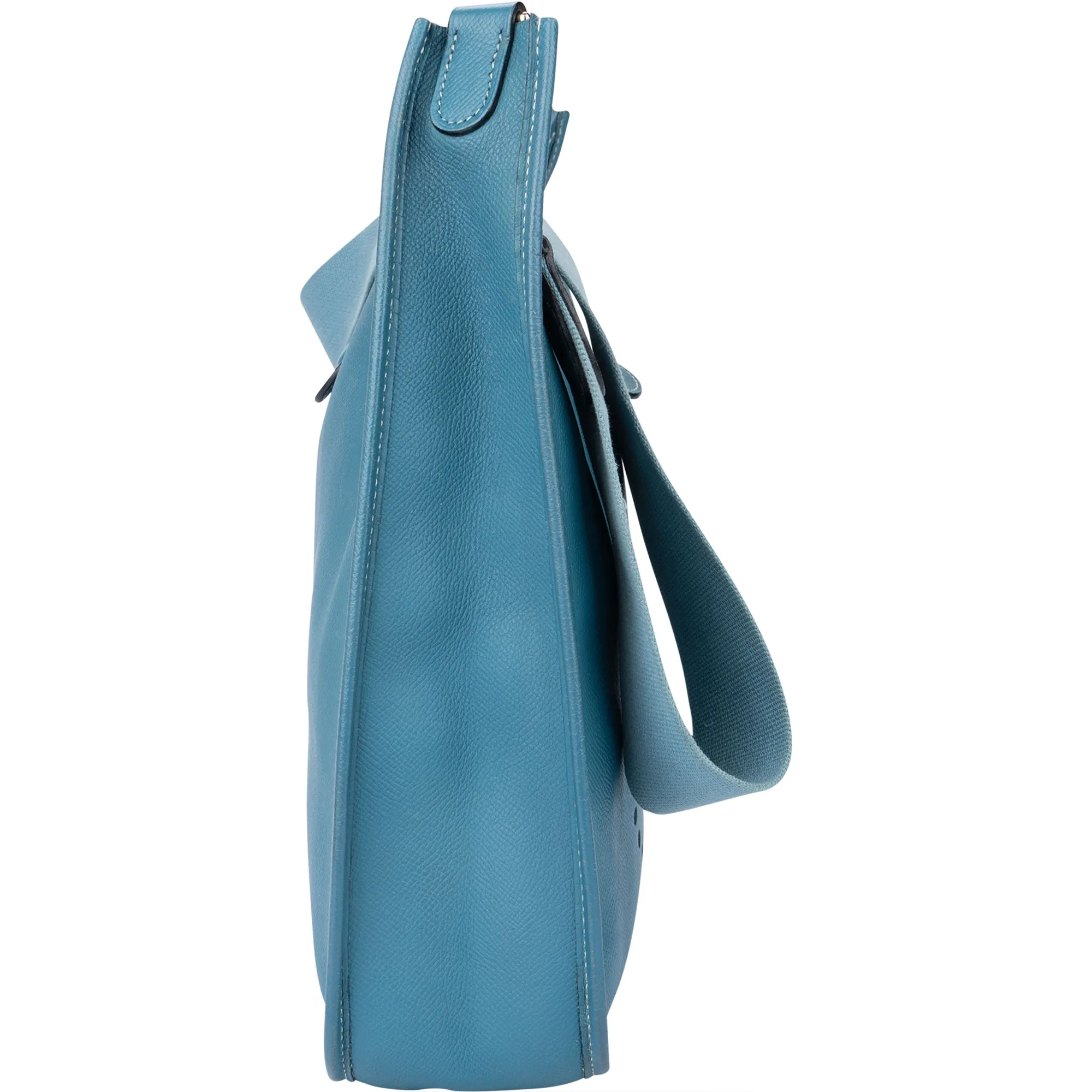 Hermès Bleu Atoll Courchevel Evelyne GM Crossbody Bag