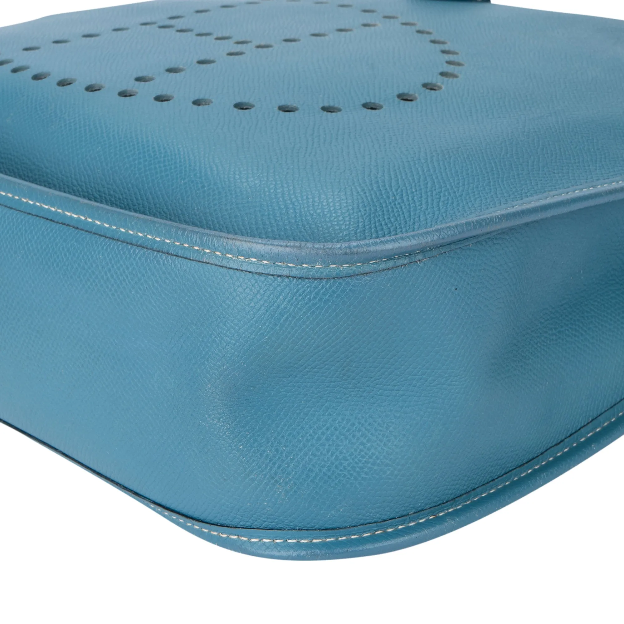 Hermès Bleu Atoll Courchevel Evelyne GM Crossbody Bag