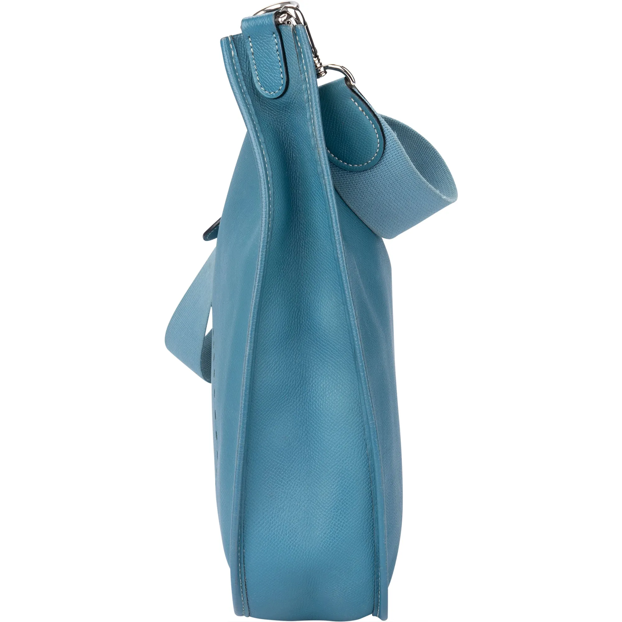 Hermès Bleu Atoll Courchevel Evelyne GM Crossbody Bag