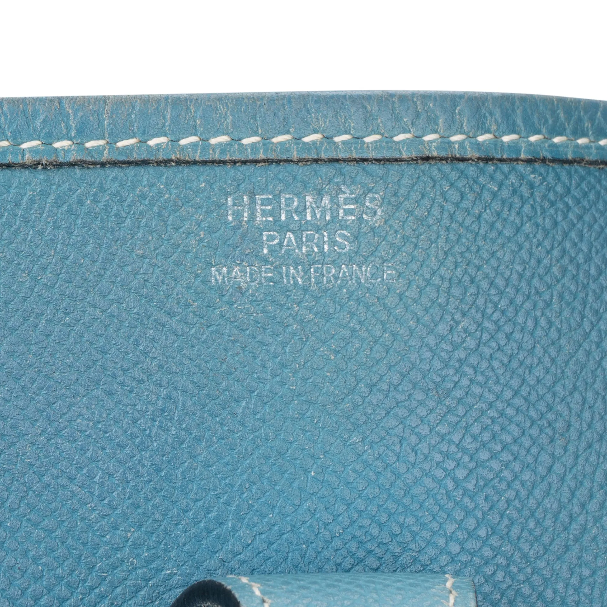 Hermès Bleu Atoll Courchevel Evelyne GM Crossbody Bag