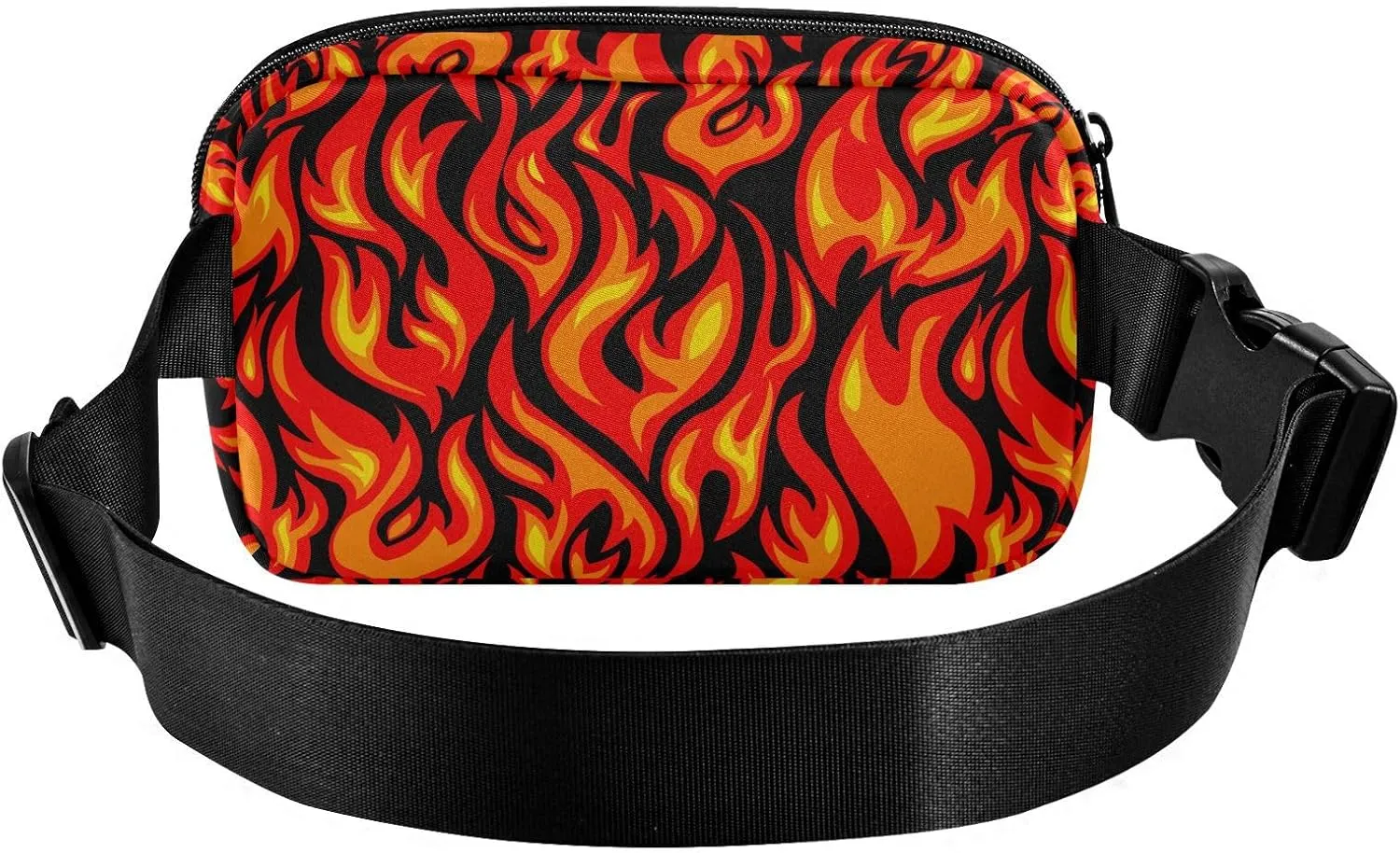 Hiking Fanny Pack Flame Print Waist Pack Fashion Casual Hip Bum Bag with Adjustable Strap for Women & Men Hands Free Crossbody Bags for Outdoors, Hiking, Running, Travel