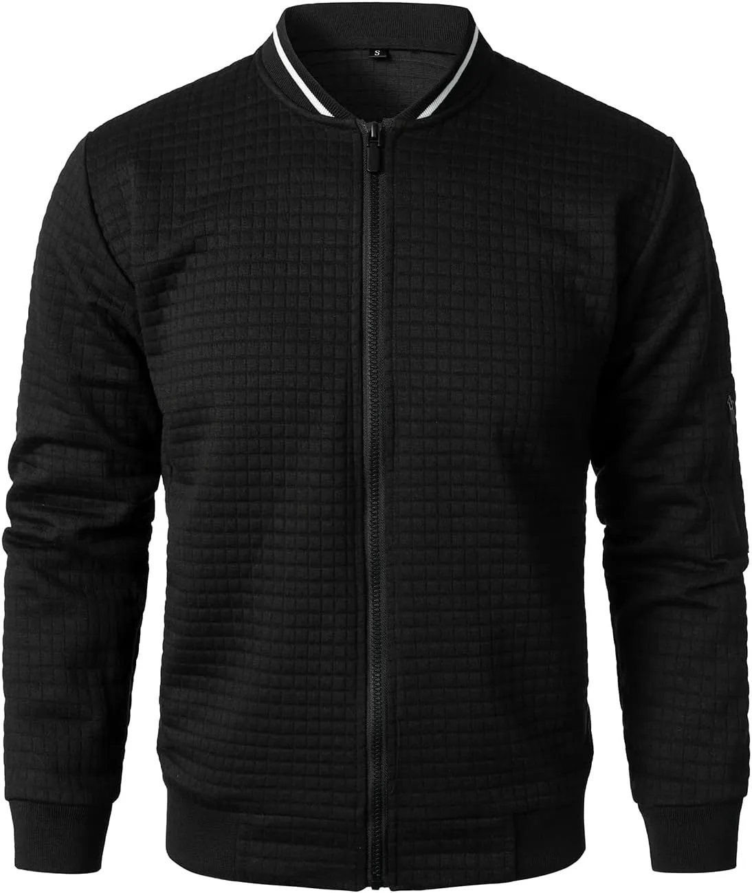 HOOD CREW Men’s Lightweight Casual Jackets Varsity Bomber Jacket Coat with Zipper