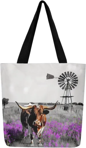 Hummingbird Canvas Tote Bag,Lovely Bird Wildlife Beach Bag Floral Botanical Jungle Leaf Grocery Shoulder Bag
