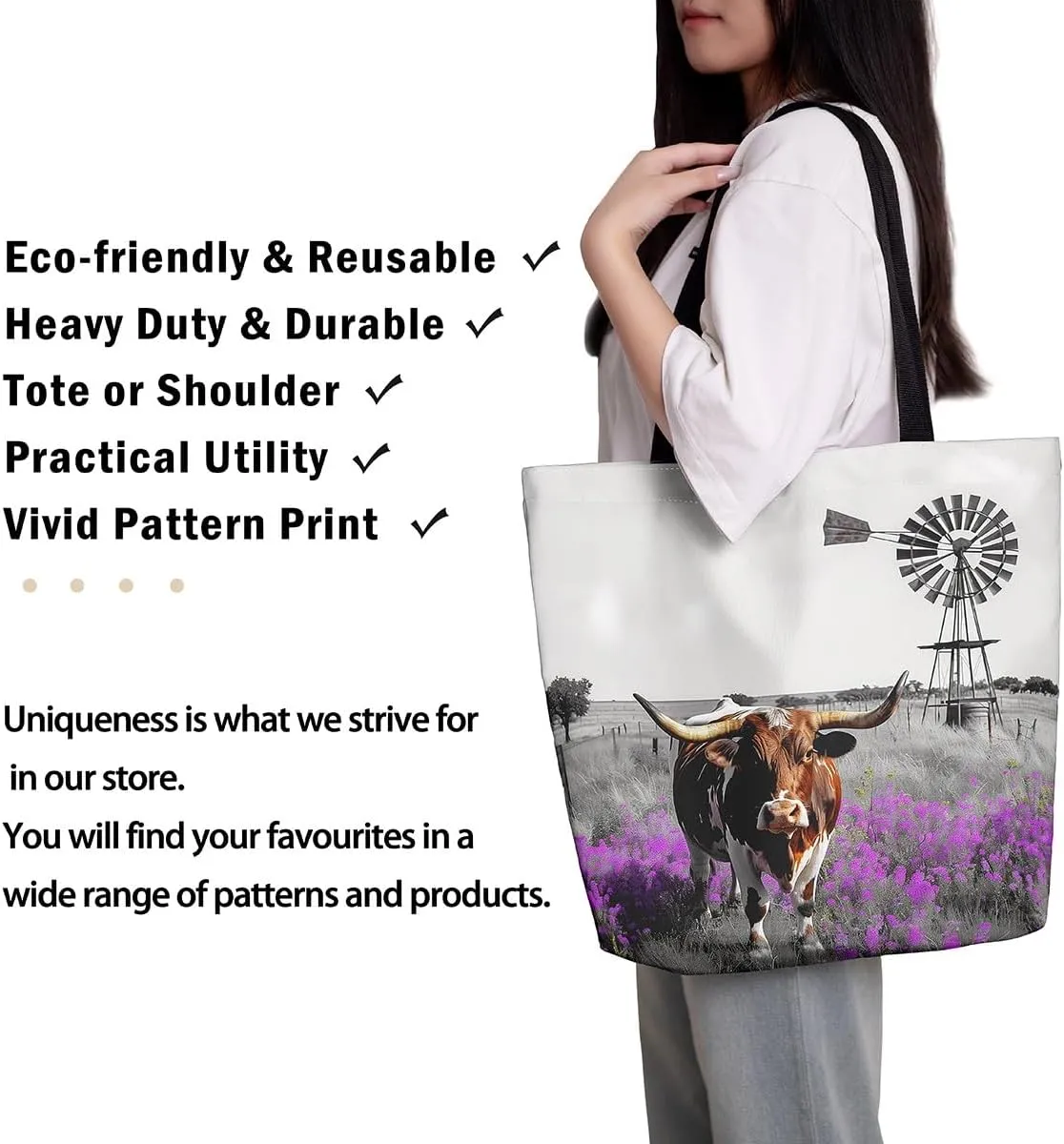 Hummingbird Canvas Tote Bag,Lovely Bird Wildlife Beach Bag Floral Botanical Jungle Leaf Grocery Shoulder Bag