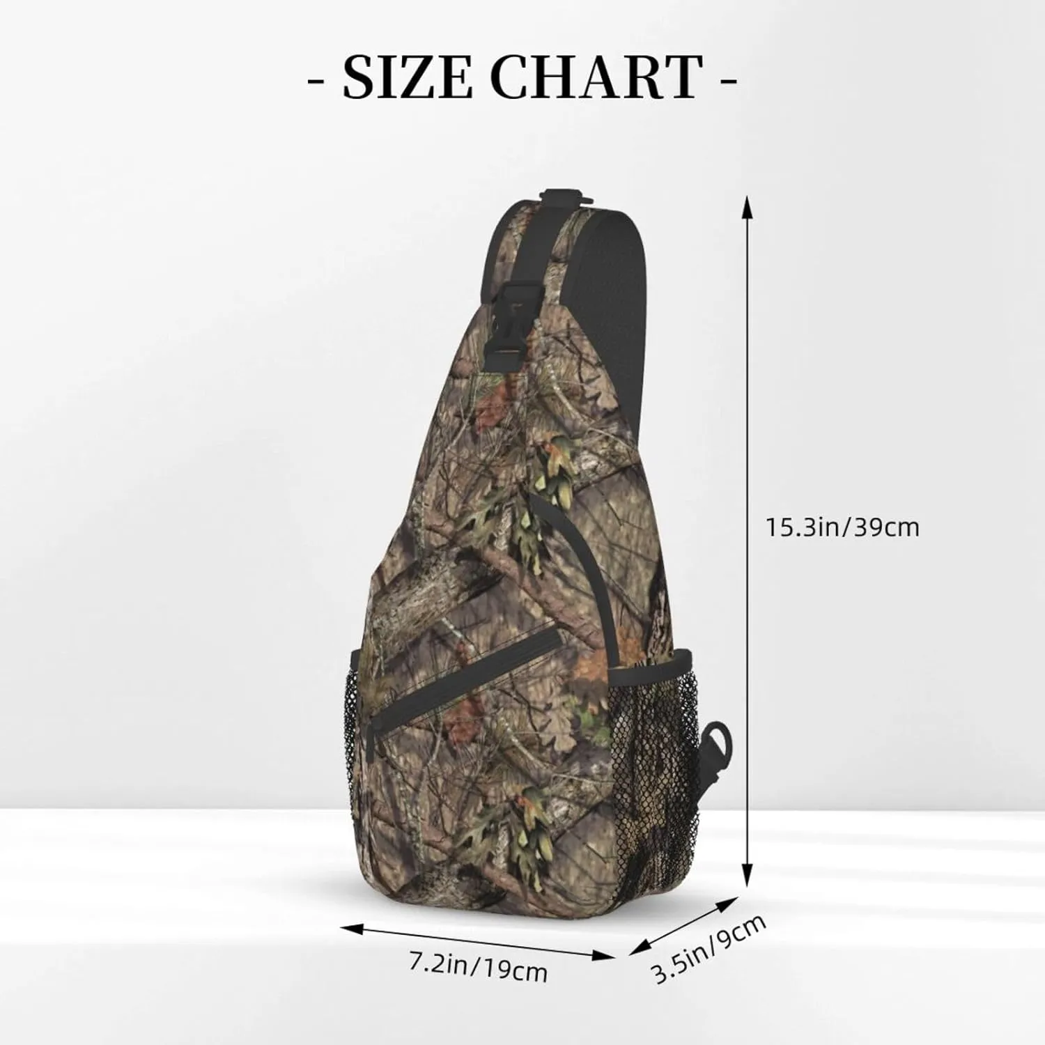 Hunting Camouflage Camo Forest Sling Backpack Crossbody Sling Bag Casual Chest Bags Travel Hiking Daypack Shoulder Bag for Women Men