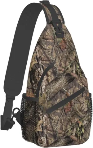 Hunting Camouflage Camo Forest Sling Backpack Crossbody Sling Bag Casual Chest Bags Travel Hiking Daypack Shoulder Bag for Women Men