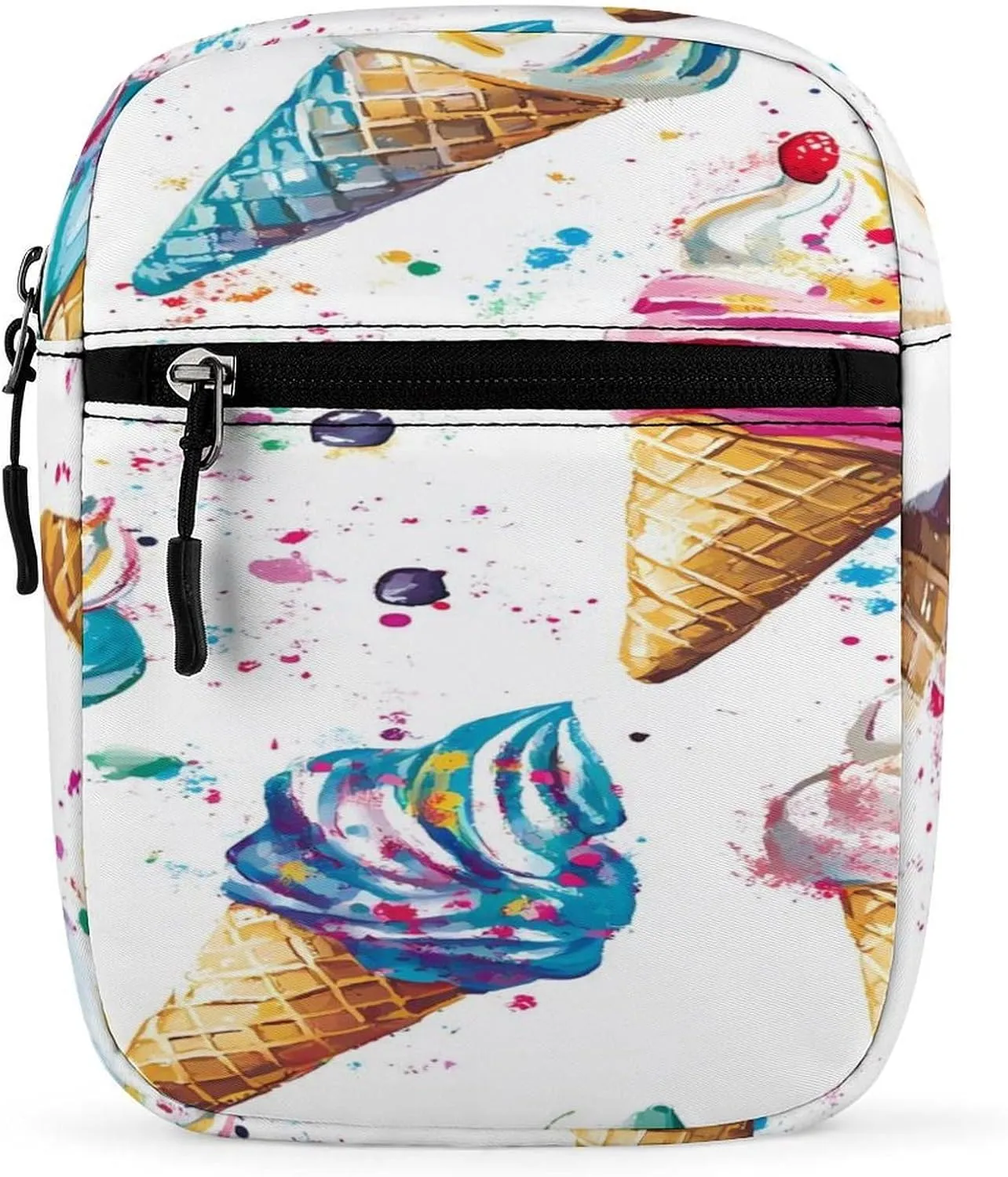 Ice Cream Cones Cute Crossbody Bag Messenger Shoulder Bags with Adjustable Strap