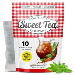 Iced Tea Bags Original One Gallon Size 10 Gallons Per Pack Unsweetened Caffeinated Quick Brew True Southern Ice Tea by Southern Sweet Tea Company