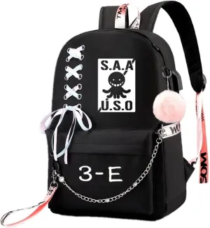 ISaikoy Anime Assassination Classroom Backpack Satchel Bookbag Daypack School Bag Shoulder Bag