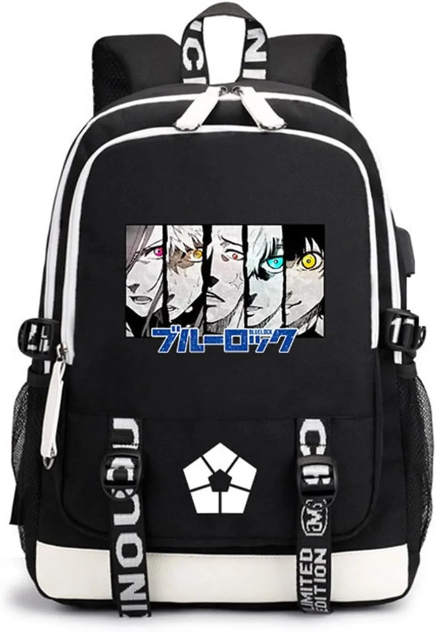 ISaikoy Anime BLUE LOCK Backpack Shoulder Bag Bookbag Student School Bag Daypack Satchel A4