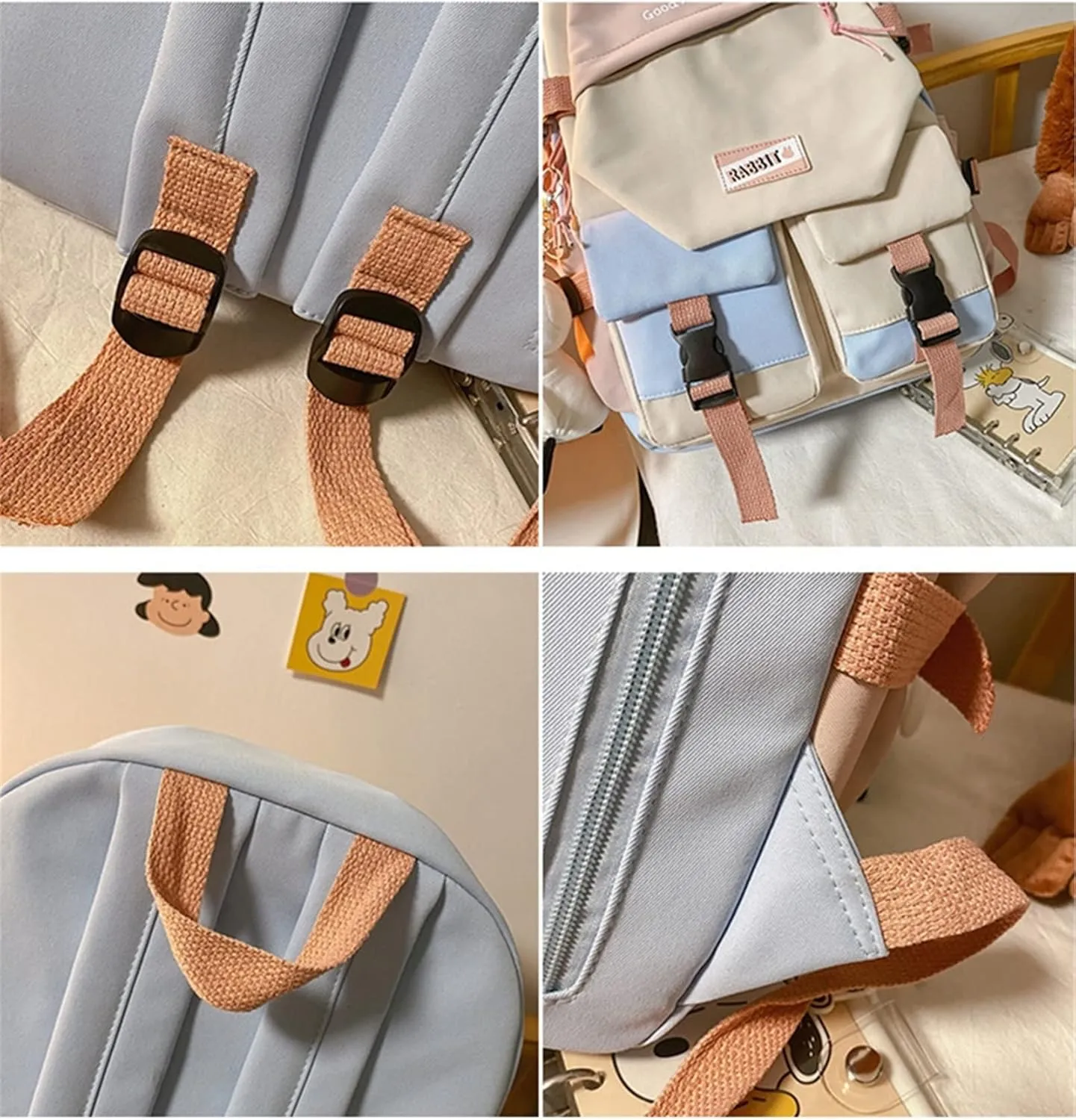 ISaikoy Anime Chiikawa Backpack Hachiware Bookbag Satchel Laptop Bag Daypack School Bag Shoulder Bag 24