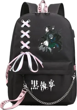 ISaikoy Anime Ciel Phantomhive Backpack Sebastian Bookbag Daypack School Bag Shoulder Bag Style c10