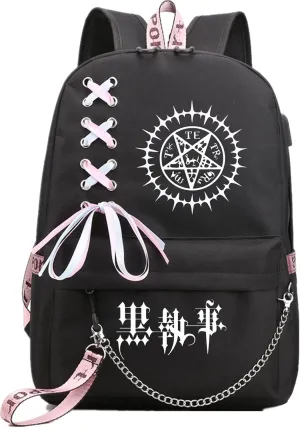 ISaikoy Anime Ciel Phantomhive Backpack Sebastian Bookbag Daypack School Bag Shoulder Bag Style c11