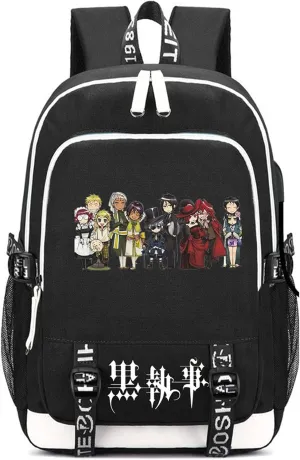 ISaikoy Anime Ciel Phantomhive Backpack Sebastian Bookbag Daypack School Bag Shoulder Bag Style I15