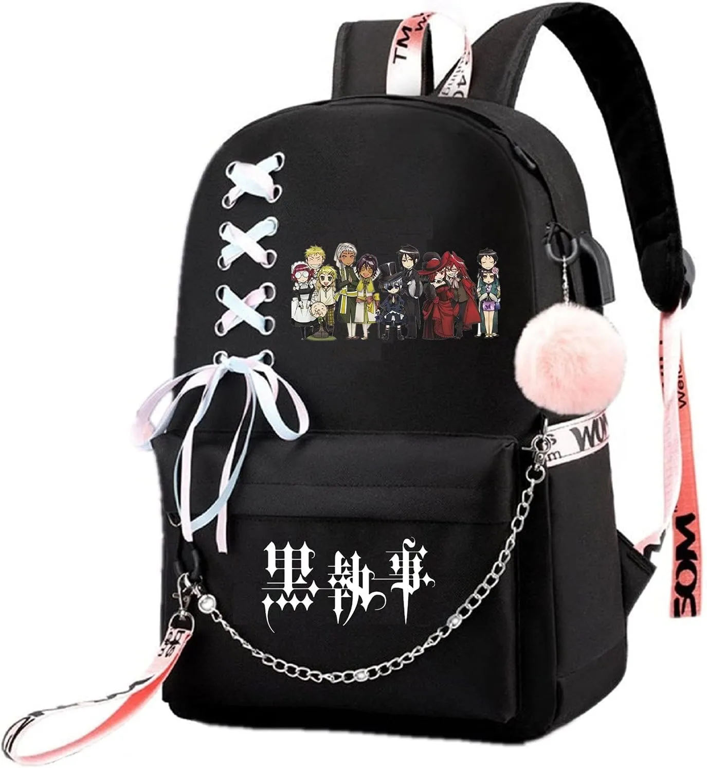 ISaikoy Anime Ciel Phantomhive Backpack Sebastian Bookbag Daypack School Bag Shoulder Bag Style I4
