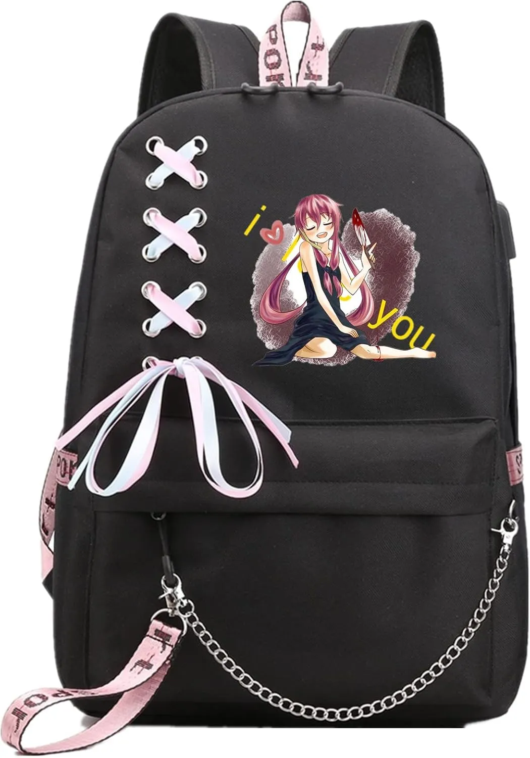 ISaikoy Anime Future Diary Backpack Shoulder Bag Bookbag Student School Bag Daypack Satchel 10