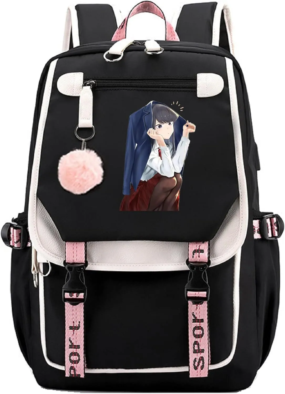 ISaikoy Anime Komi can't communicate Backpack Shoulder Bag Bookbag Student School Bag Daypack Satchel B14
