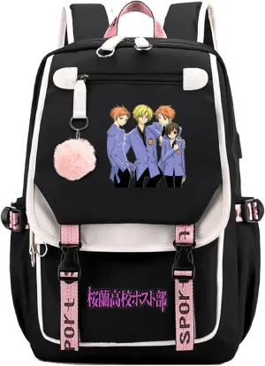 ISaikoy Anime Ouran High School Host Club Backpack Shoulder Bag Bookbag Student School Bag Daypack Satchel B10