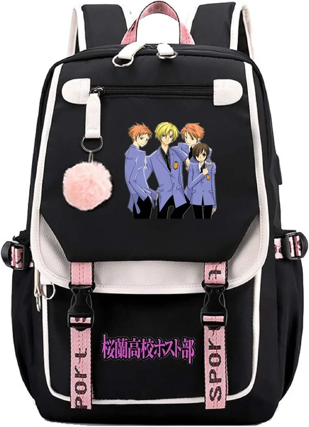 ISaikoy Anime Ouran High School Host Club Backpack Shoulder Bag Bookbag Student School Bag Daypack Satchel B10
