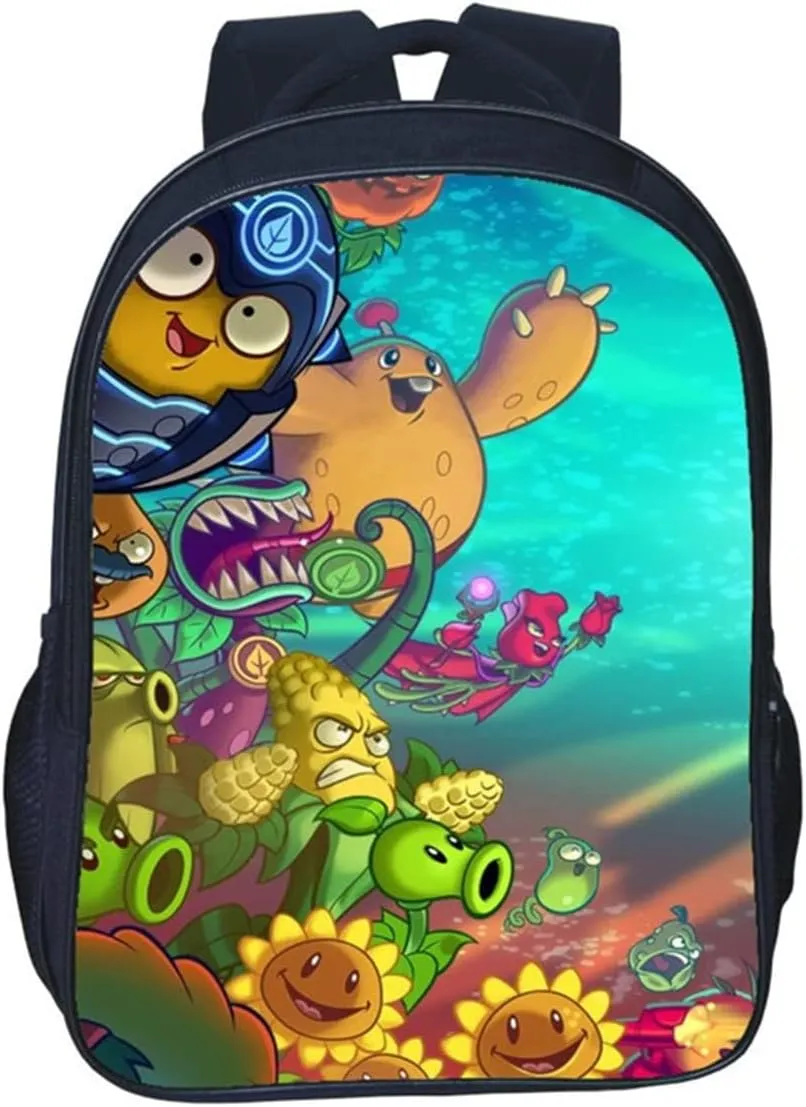 ISaikoy Anime Plants vs. Zombies Backpack Bookbag School Bag Shoulder Bag Messenger Bag Daypack Color B1