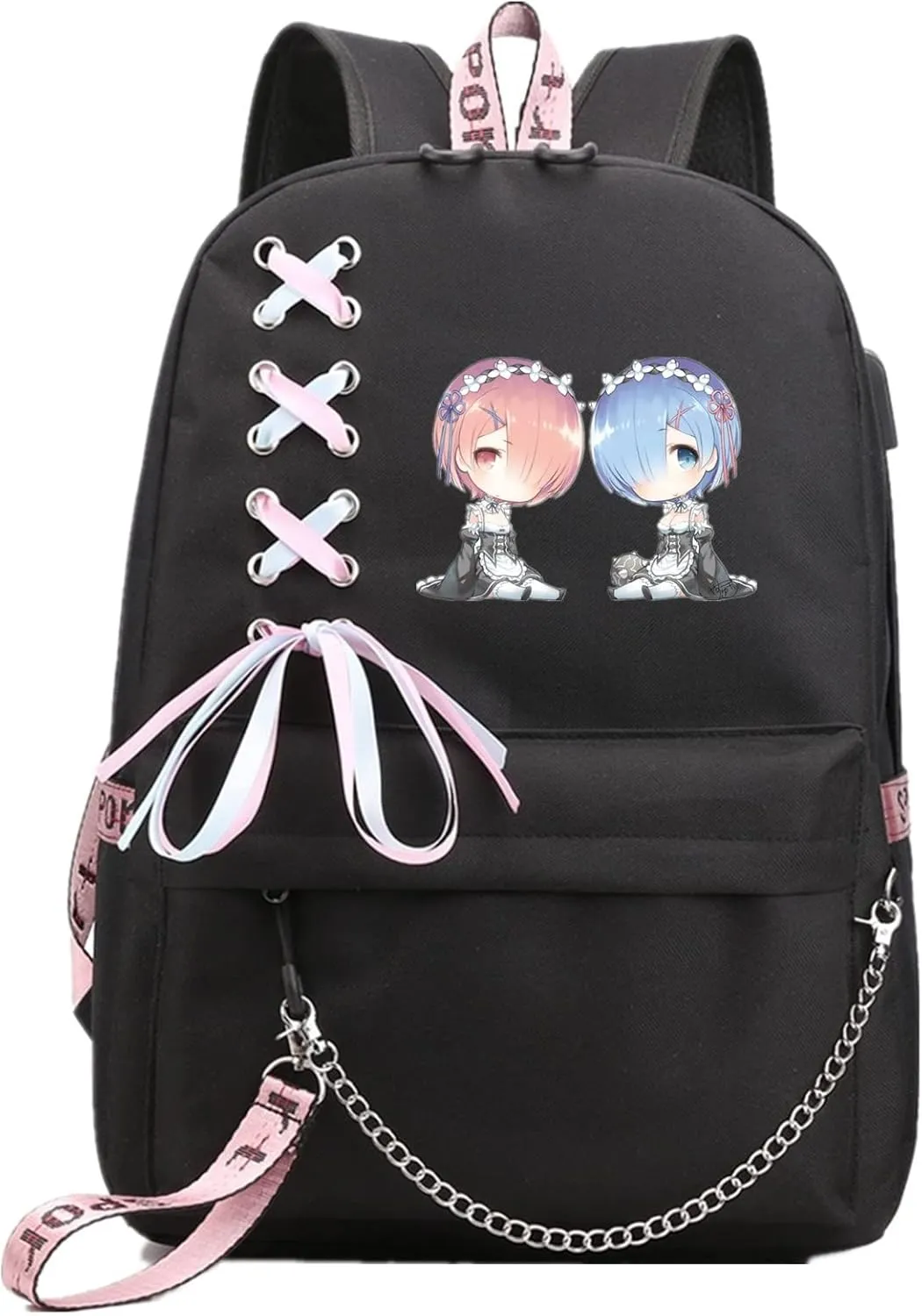 ISaikoy Anime Re:Zero kara Hajimeru Isekai Seikatsu Backpack Shoulder Bag Bookbag Student School Bag Daypack Satchel 10