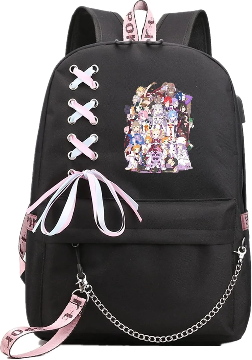 ISaikoy Anime Re:Zero kara Hajimeru Isekai Seikatsu Backpack Shoulder Bag Bookbag Student School Bag Daypack Satchel 14