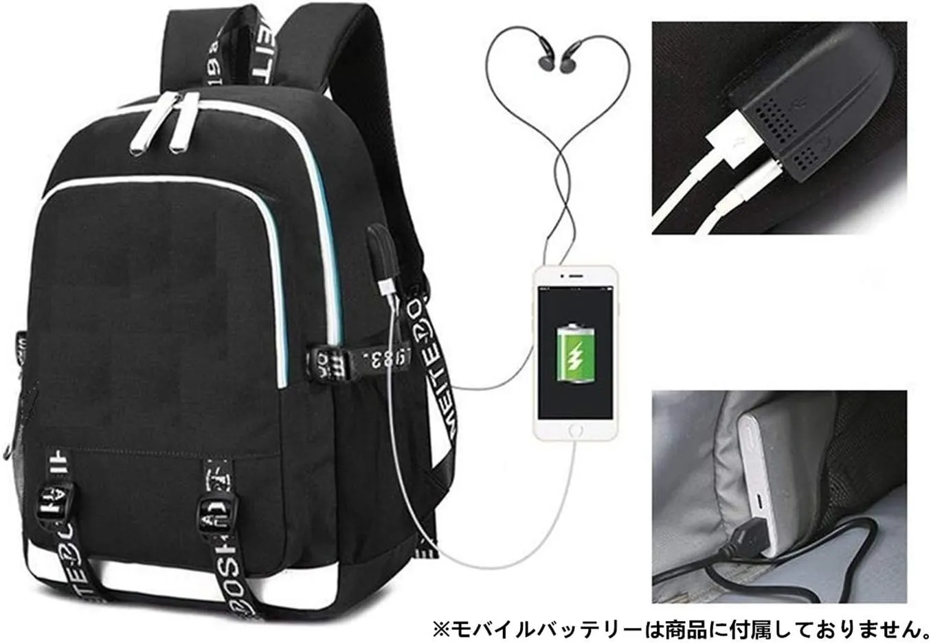 ISaikoy Anime Solo Leveling Backpack Daypack Laptop School Bag Bookbag with USB Charging Port 5