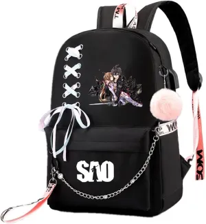 ISaikoy Anime Sword Art Online Backpack Satchel Bookbag Daypack School Bag Laptop Shoulder Bag