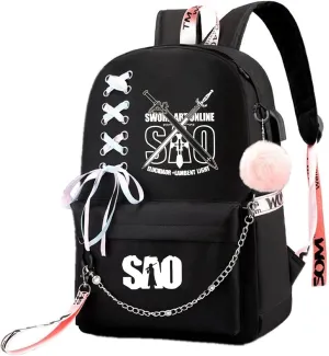 ISaikoy Anime Sword Art Online Backpack Satchel Bookbag Daypack School Bag Laptop Shoulder Bag