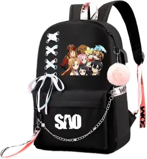 ISaikoy Anime Sword Art Online Backpack Satchel Bookbag Daypack School Bag Laptop Shoulder Bag