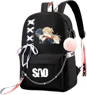 ISaikoy Anime Sword Art Online Backpack Satchel Bookbag Daypack School Bag Laptop Shoulder Bag