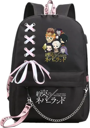 ISaikoy Anime The Promised Neverland Backpack Shoulder Bag Bookbag Student School Bag Daypack Satchel 10