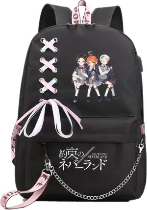 ISaikoy Anime The Promised Neverland Backpack Shoulder Bag Bookbag Student School Bag Daypack Satchel 14