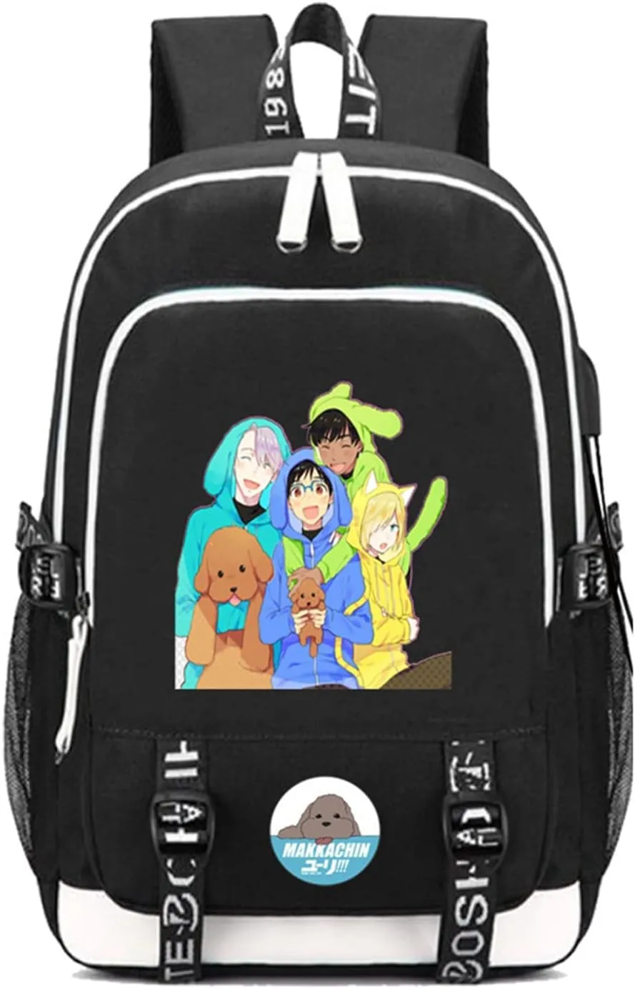 ISaikoy Anime YURI!!! on ICE Backpack Shoulder Bag Bookbag Student Satchel School Bag Daypack 1