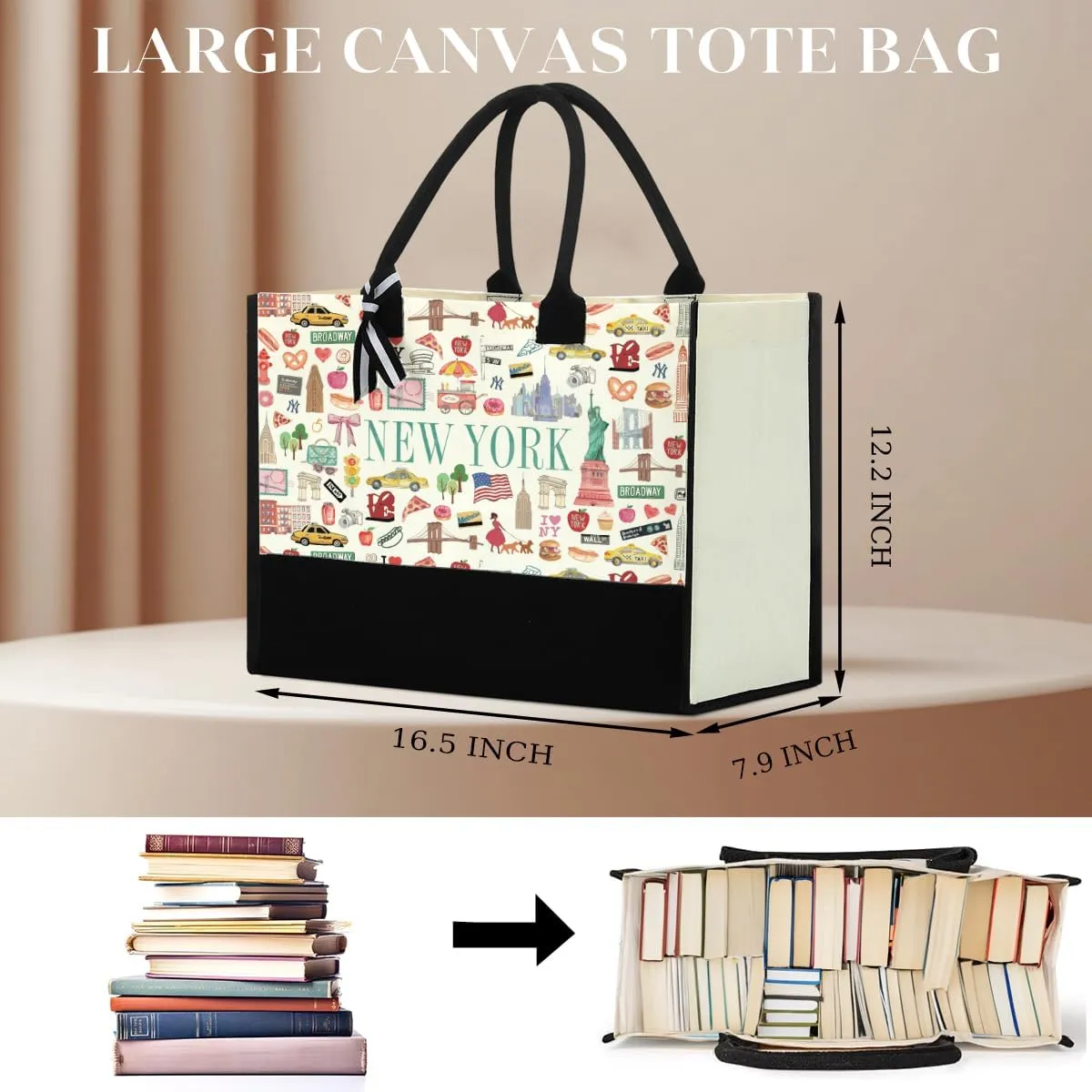 Italy Chicago New York Las Vegas Paris Gifts for Women Canvas Tote Bag