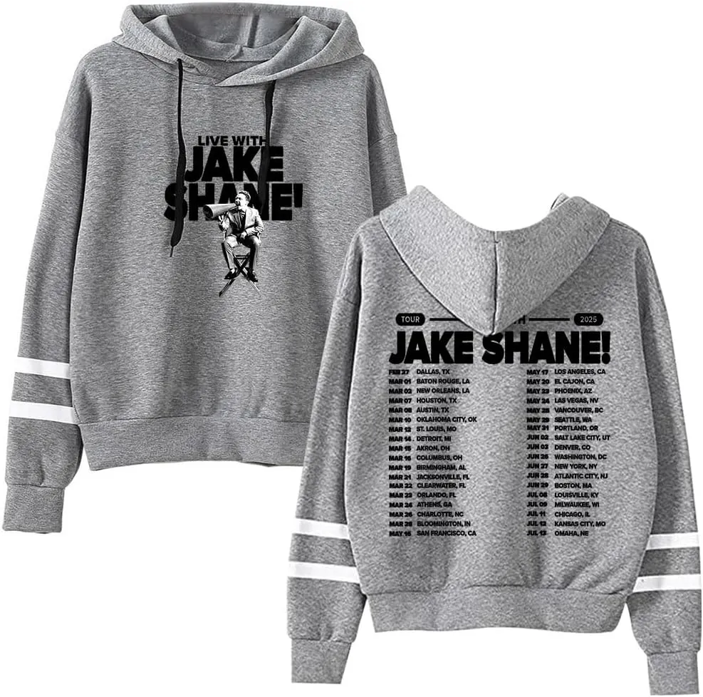 Jake Shane 2025 Tour Dates Merch Pullover Hoodies Pocketless Parallel Bars Sleeve Streetwear