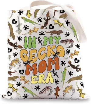 JNIAP Gecko Tote Bag Gecko Lover Gift Gecko Mom Gift In My Gecko Mom Era Shoulder Bag