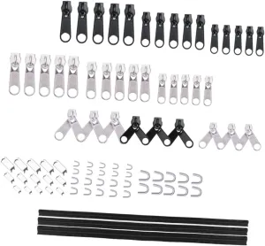 jojofuny 87pcs Zipper Replacement Kit with Sliders and Clamps for Luggage Purses Jackets and Bags Practical Zipper Repair for Daily Use Replacement for Coats and Tents