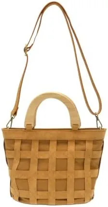Joy Susan Women's Fashion Purse Cora Cage Wood Handle Hand Bag